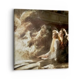 Lærredstryk - Billede på lærred - Og der skete poesi - 30x30 cm