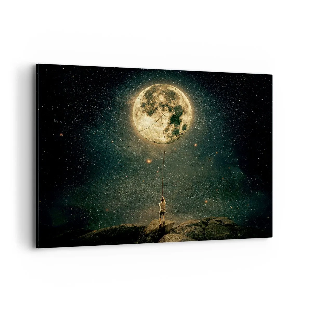 Lærredstryk - Billede på lærred - En, der stjal månen - 100x70 cm