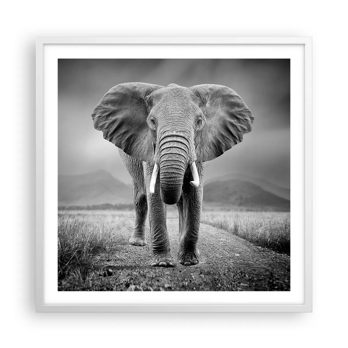 Plakat i hvid ramme - Værten byder velkommen til - 60x60 cm