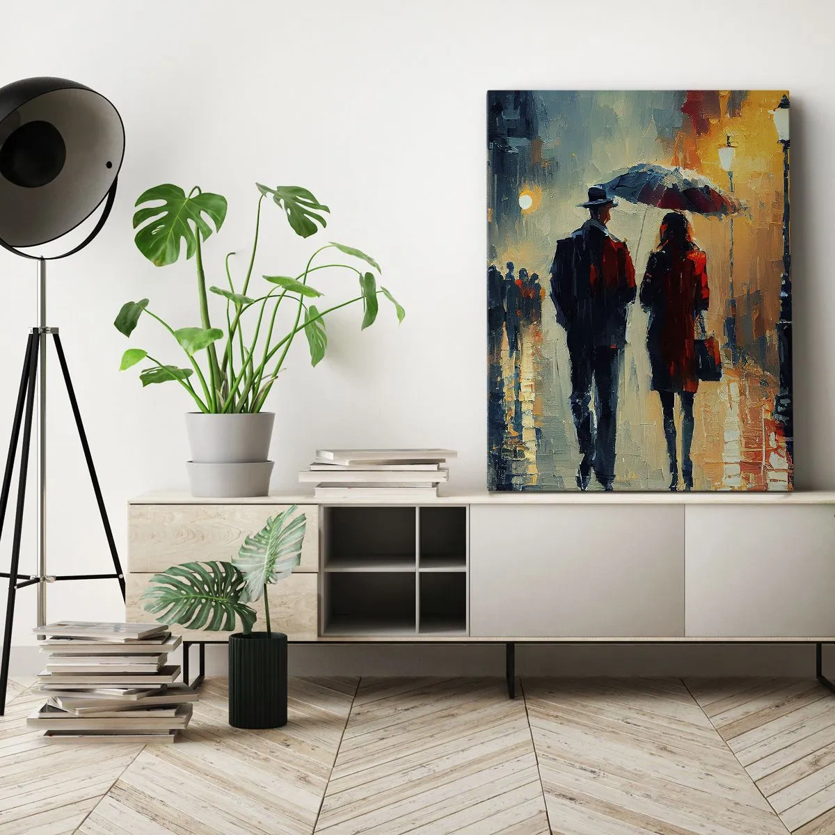 Lærredstryk - Billede på lærred - Urban kærlighedshistorie - 50x70 cm
