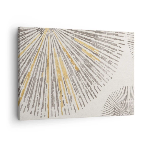 Lærredstryk - Billede på lærred - Abstrakt stråleformet mønster - 70x50cm - Skønheden i en rokke - Moderne vægdekoration til stue og soveværelse ARTTOR