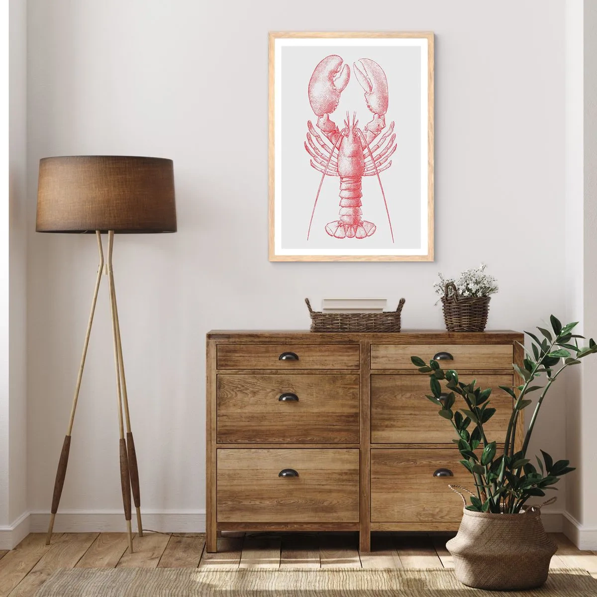 Plakat i ramme af lyst egetræ - Hummer, der er Homer værdig - 40x50 cm