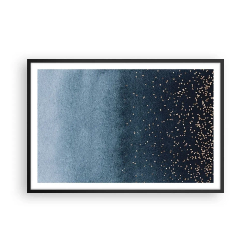 Plakat i sort ramme - Sammensætning - blå faser - 91x61 cm
