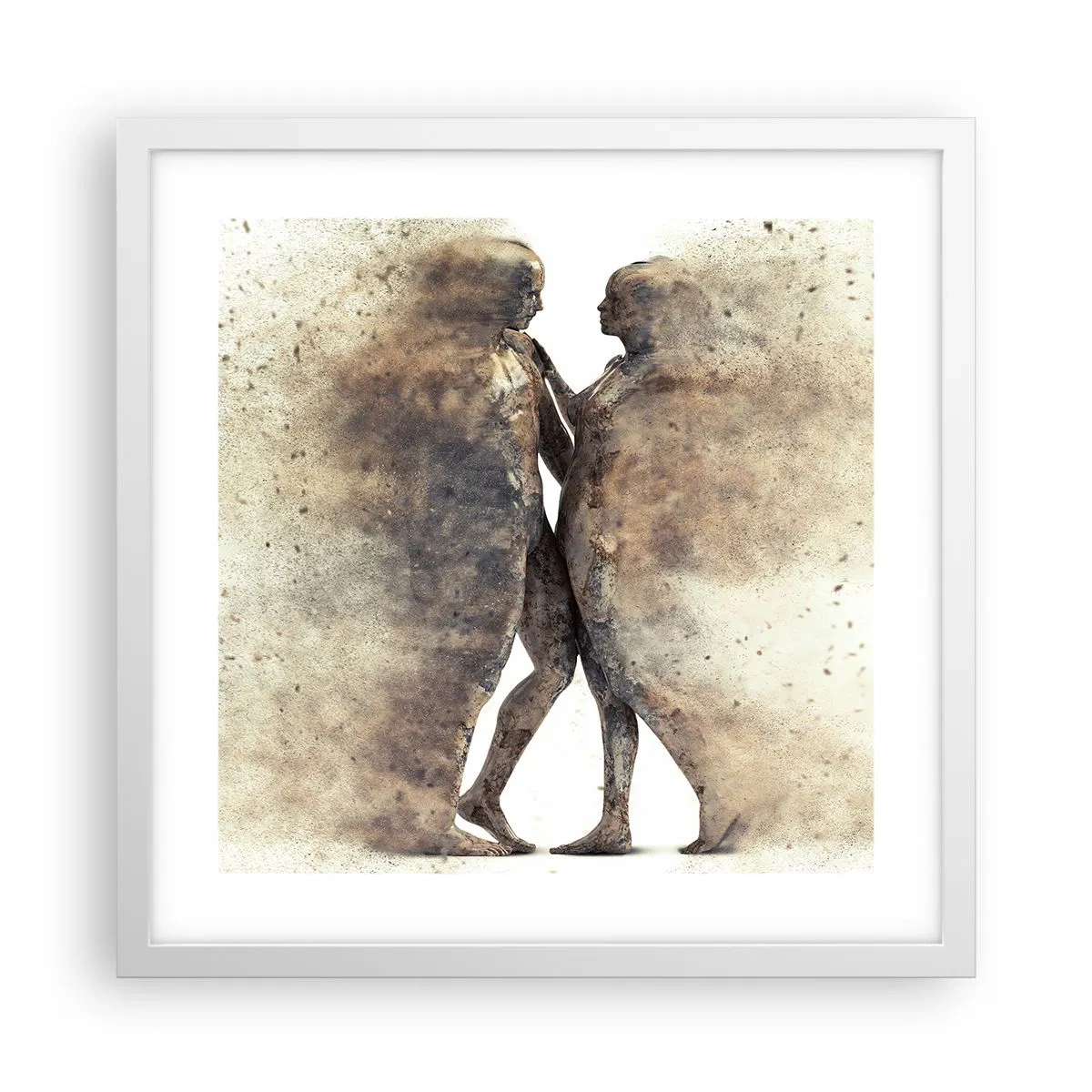 Plakat i hvid ramme - Fra støv steg de til kærlighed - 40x40 cm