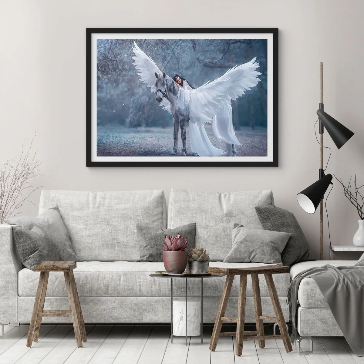 Plakat i sort ramme - Inspireret øjeblik - 100x70 cm