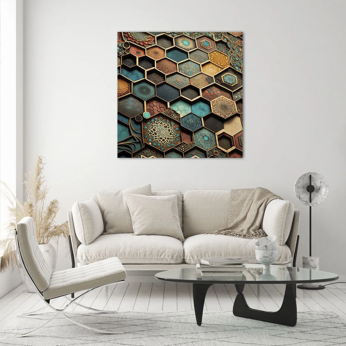 Billede på glas - Arabiske ornamenter - en variation - 70x70 cm