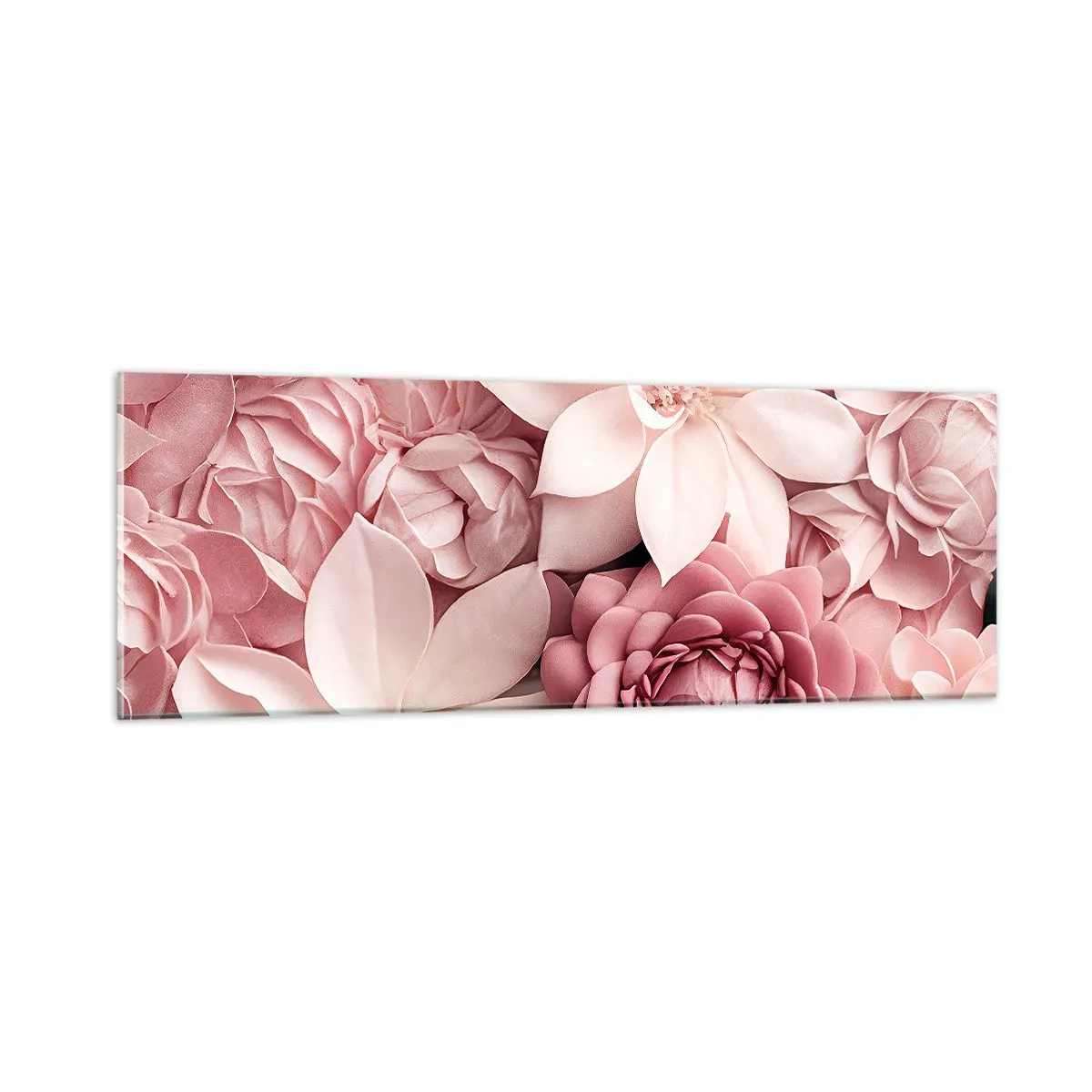 Billede på glas - I lyserøde kronblade - 90x30 cm