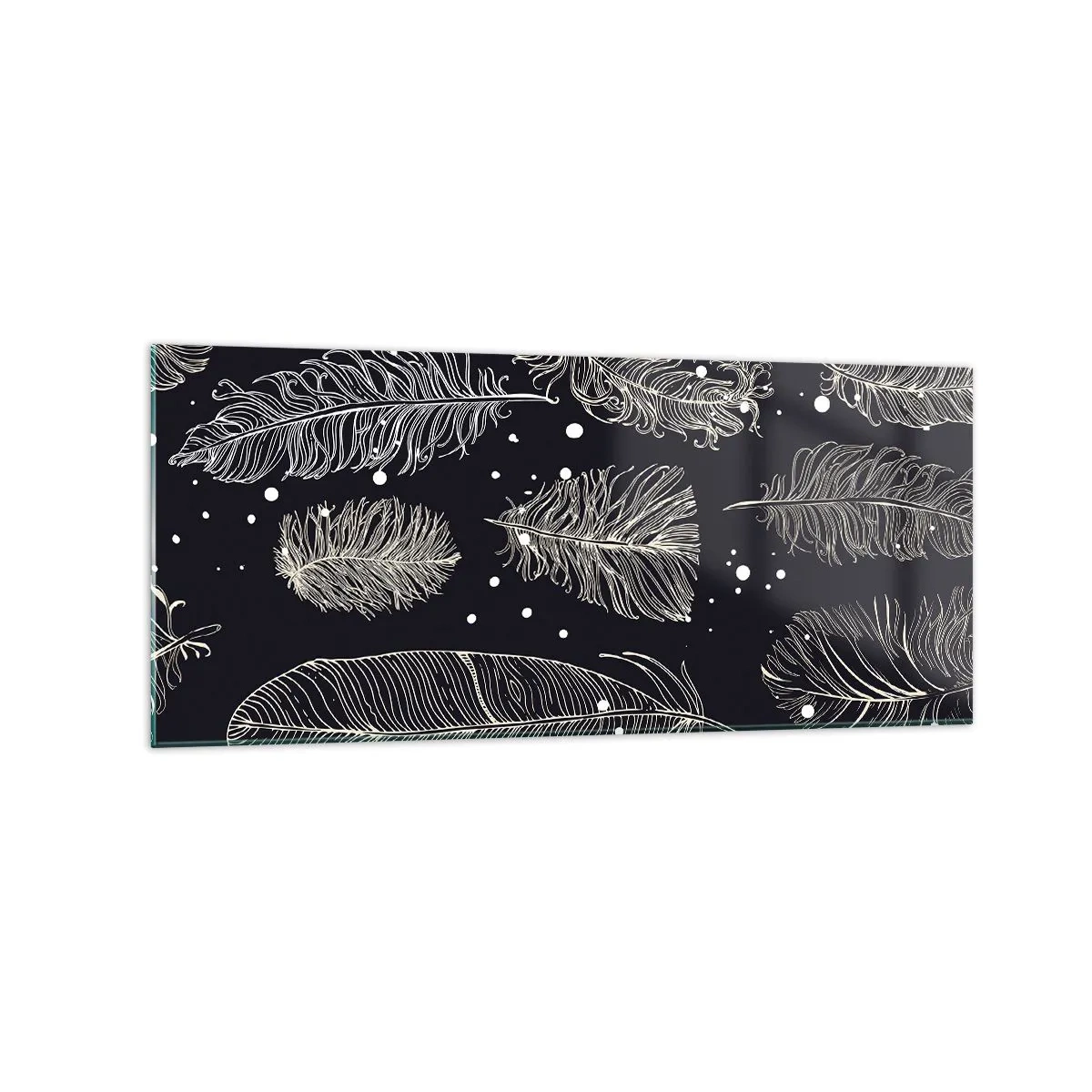 Billede på glas - Fjerede blonder - 120x50 cm
