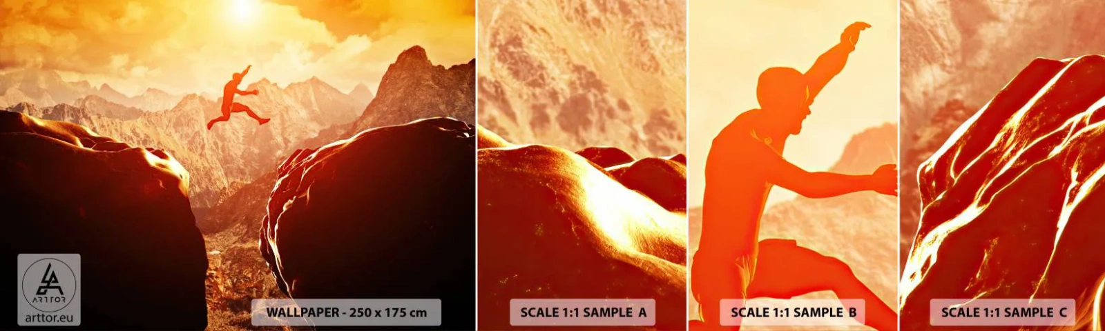 Fototapet Prøve Standard Eco - Overskridelse af grænser - Sport, Klatring, Landskab - 100x30 cm
