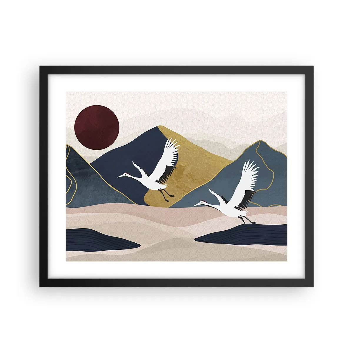 Plakat i sort ramme - Og dagen er igen FLØJET af sted - 50x40 cm