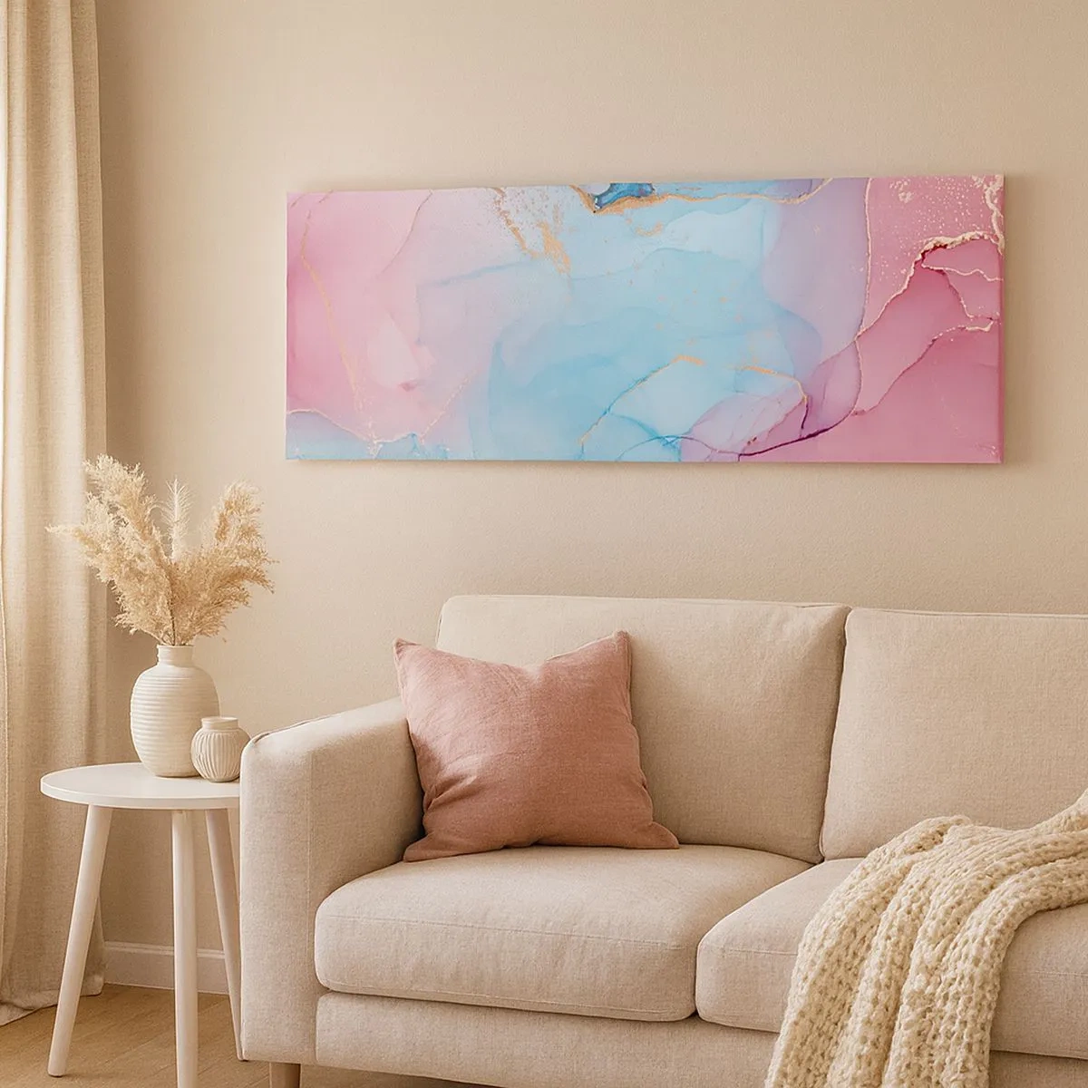 Lærredstryk - Billede på lærred - Møde og gennemtrængning - 100x40 cm