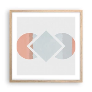 Plakat i ramme af lyst egetræ - Situationen er klar - 50x50 cm