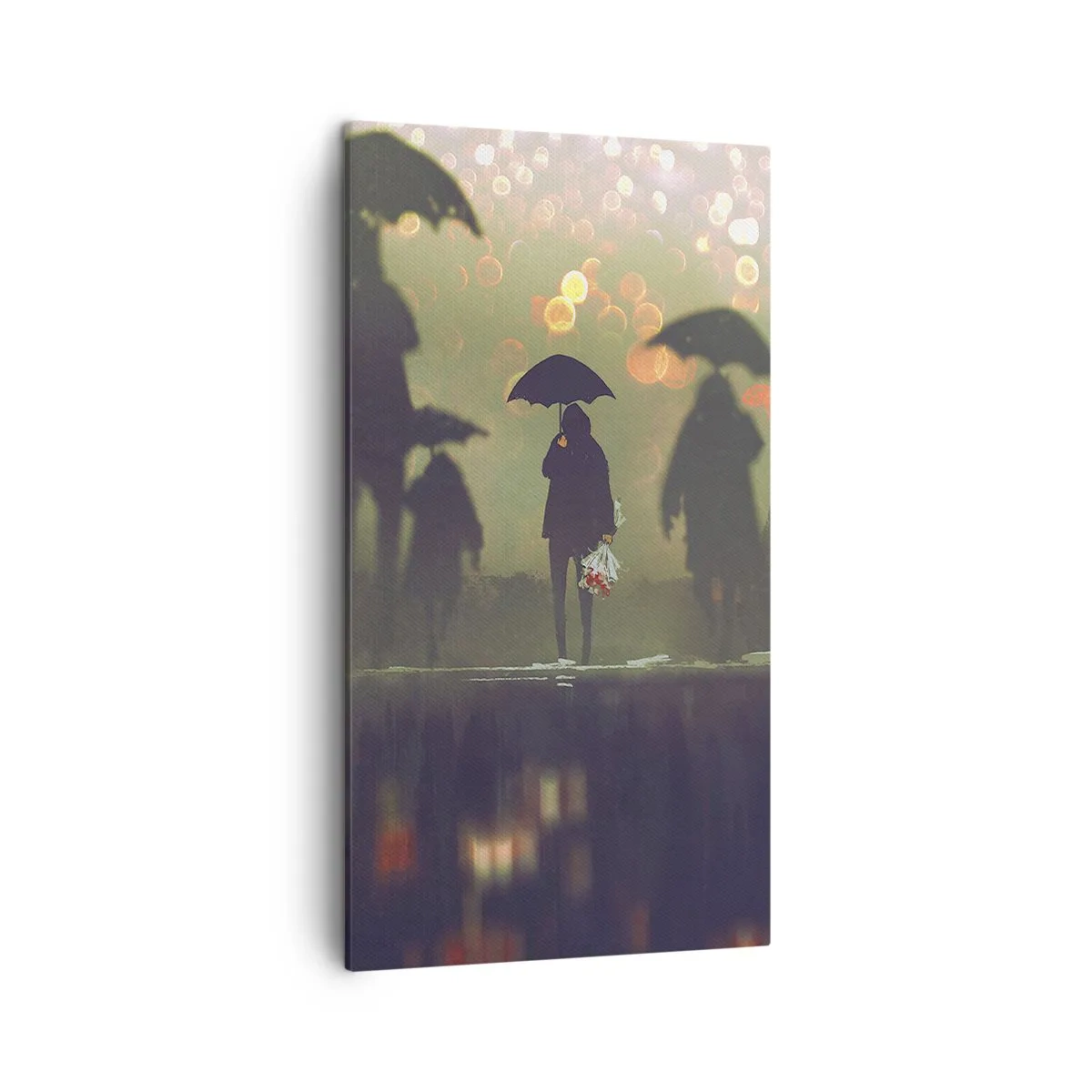 Lærredstryk - Billede på lærred - Set fra en regndråbes perspektiv - 45x80 cm