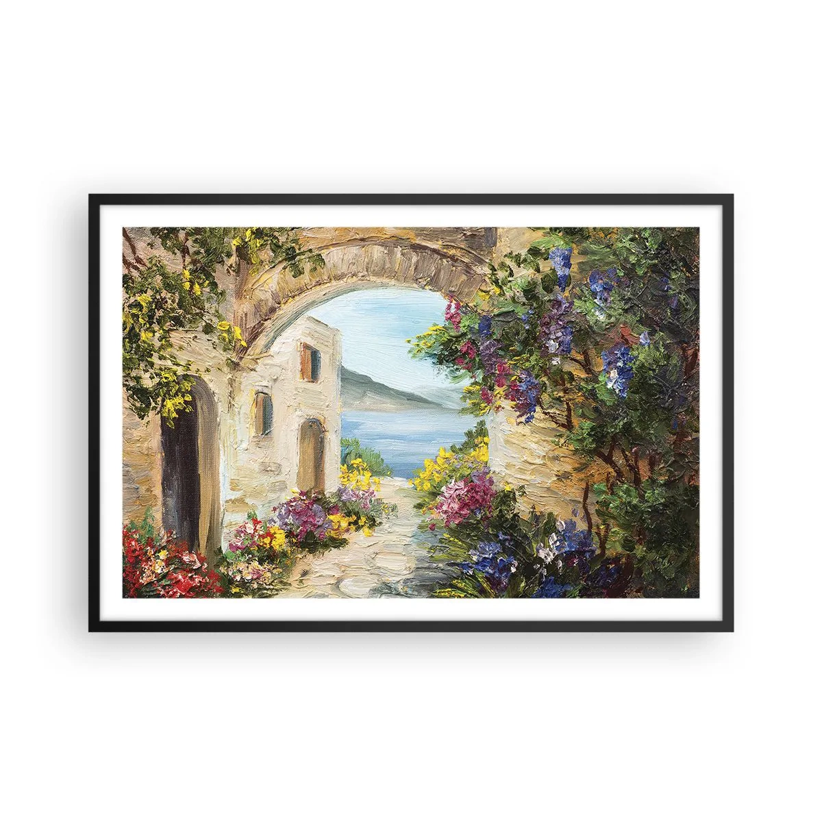 Plakat i sort ramme - Charmen af kystlandskabet - 91x61 cm