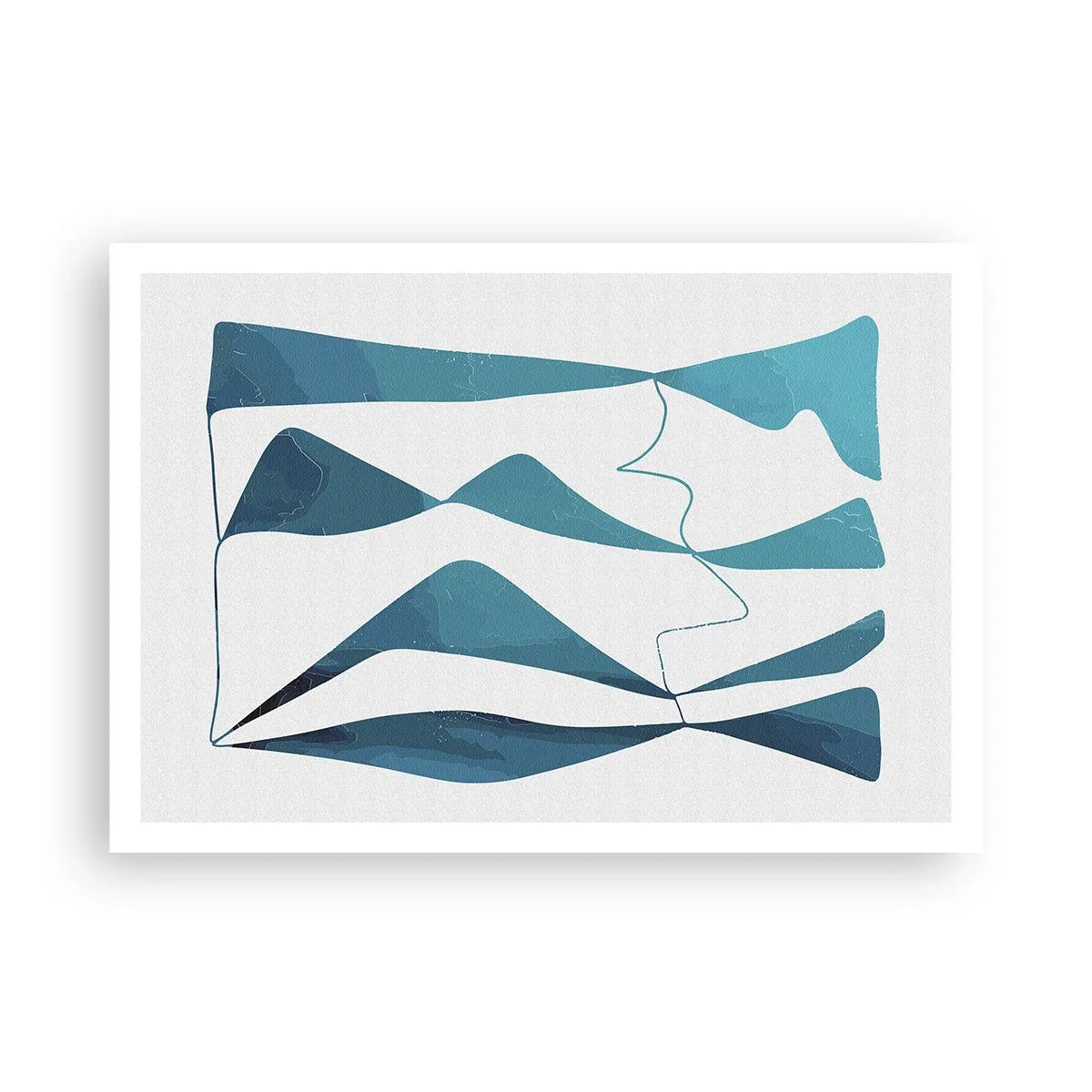 Plakat - Abstraktion: en turkis sammensætning - 100x70 cm