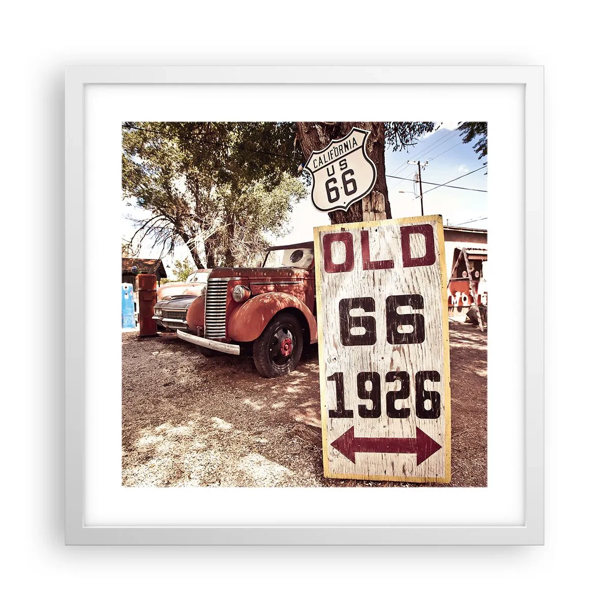 Plakat i hvid ramme - En legende om det amerikanske landskab - 40x40 cm