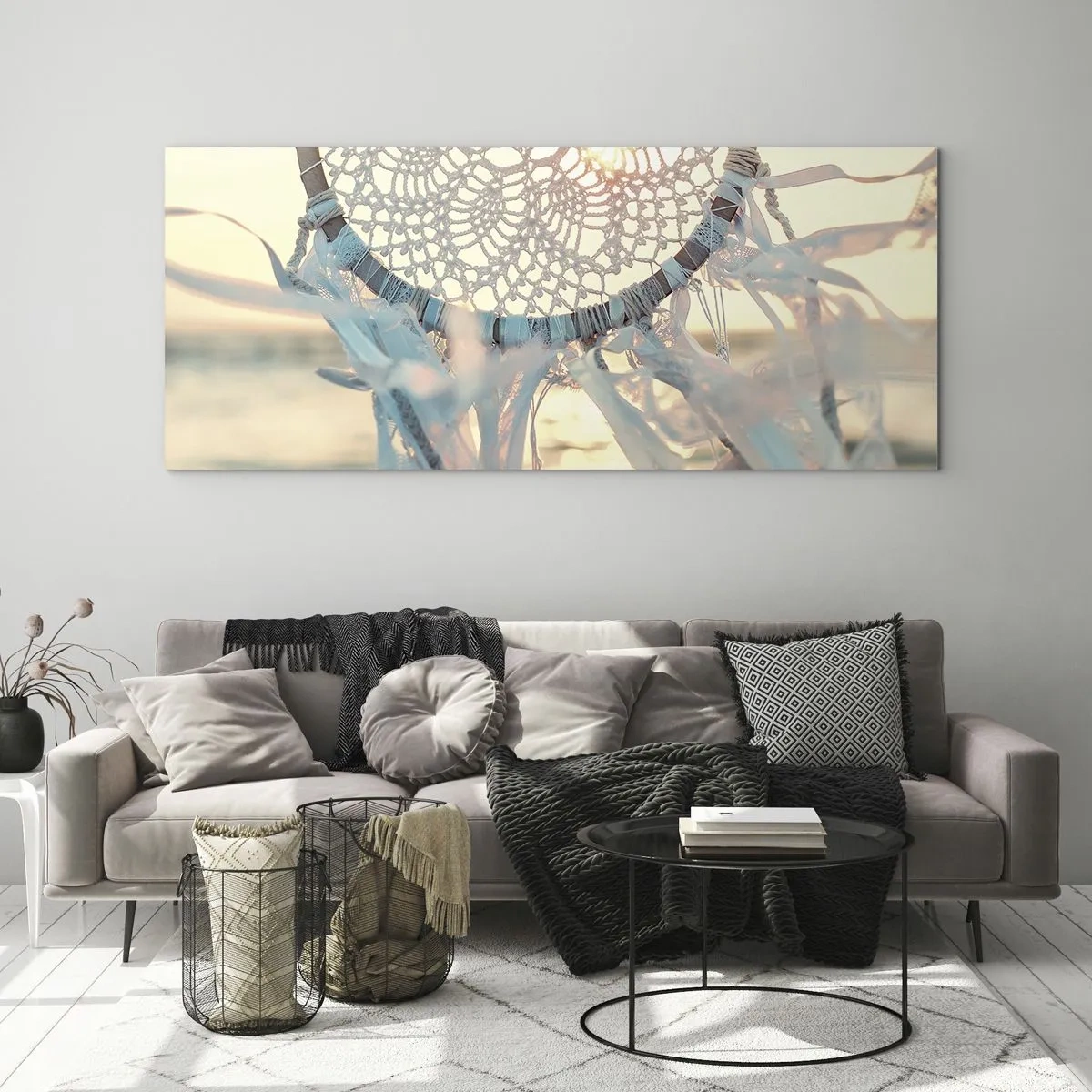 Billede på glas - Totem med blonder - 100x40 cm