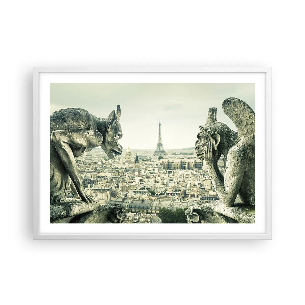 Plakat i hvid ramme - Parisisk chat - 70x50 cm
