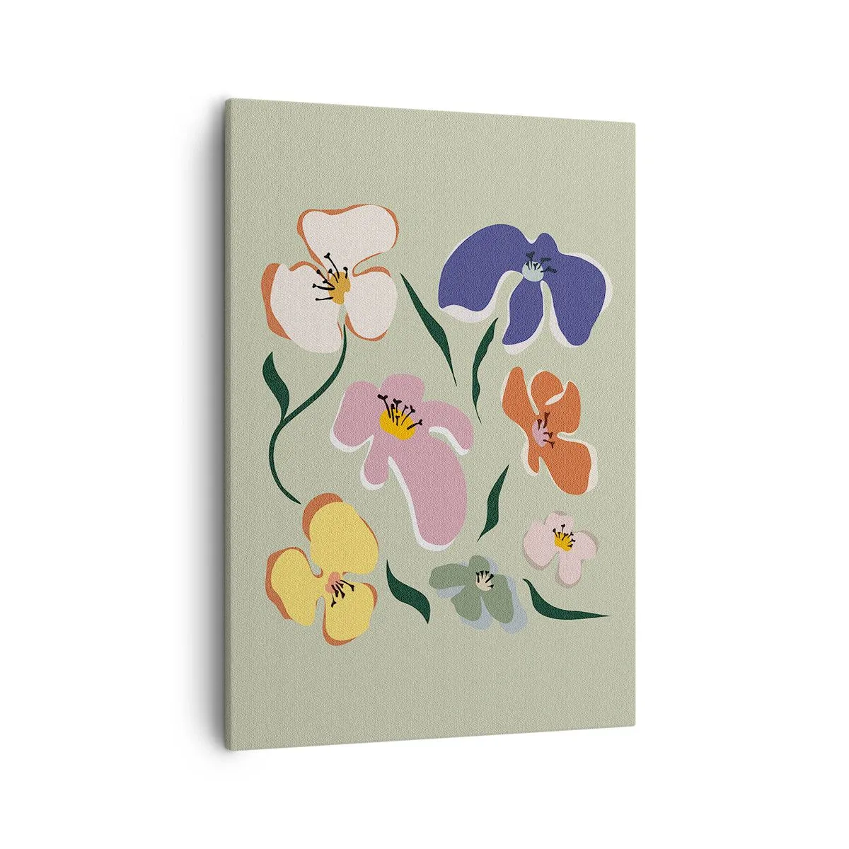 Lærredstryk - Billede på lærred - Stedmoderblomster med et twist - 50x70 cm