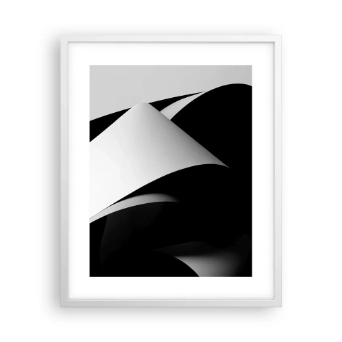 Plakat i hvid ramme - Lysflader fra skyggernes dybder - 40x50 cm