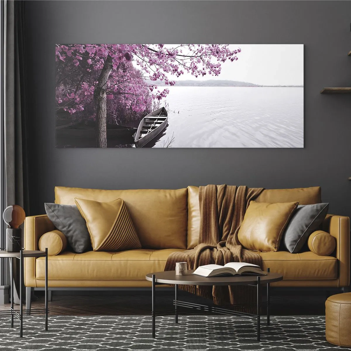 Billede på glas - I lyserød stilhed - 100x40 cm