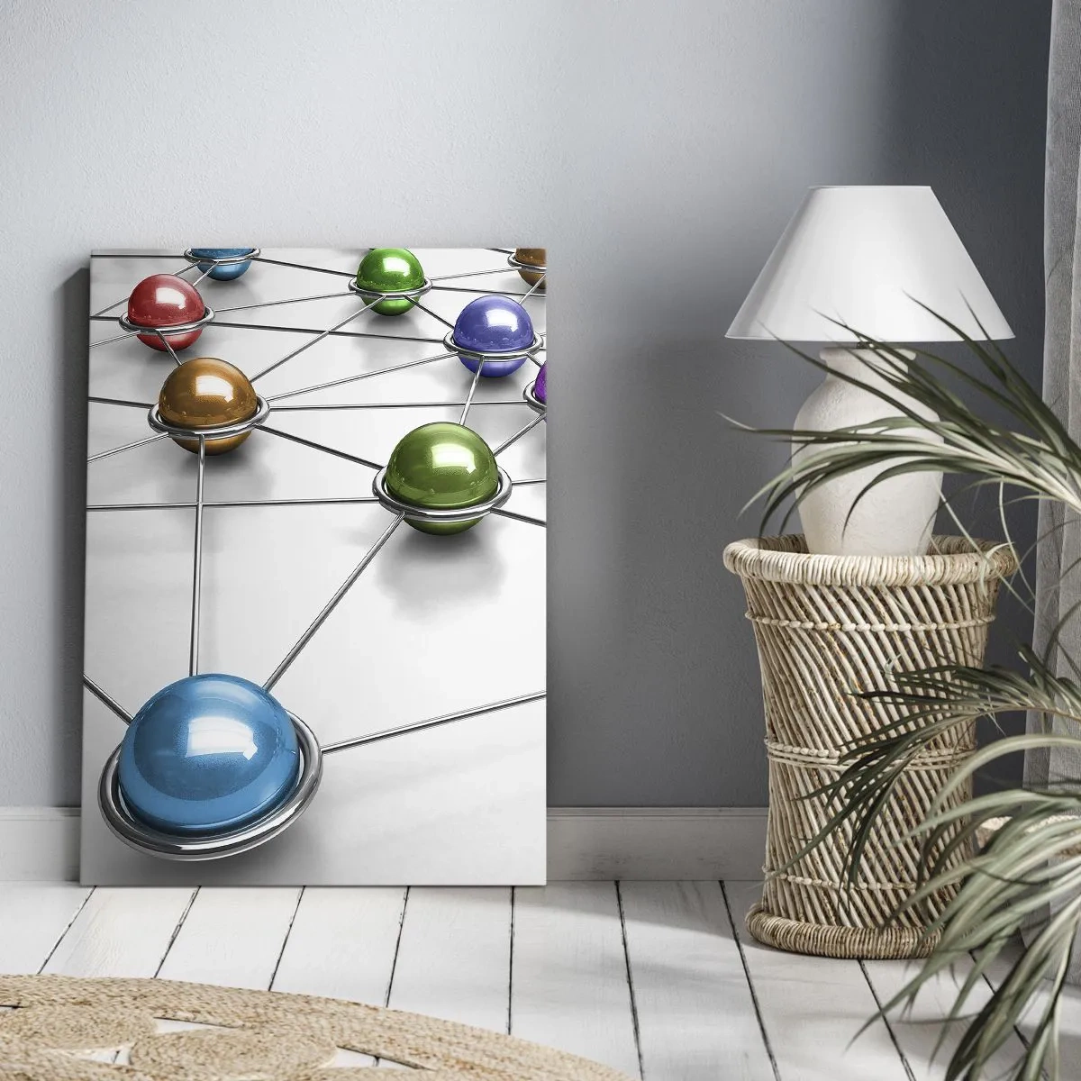 Lærredstryk - Billede på lærred - Kosmisk net - 45x80 cm