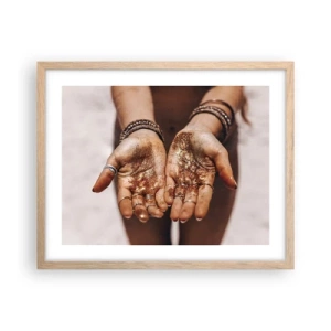 Plakat i ramme af lyst egetræ - En gave til dig - 50x40 cm