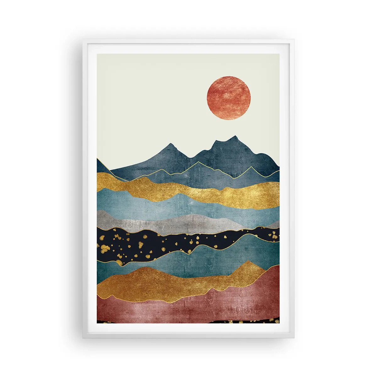 Plakat i hvid ramme - Et tværsnit af verden - 70x100 cm