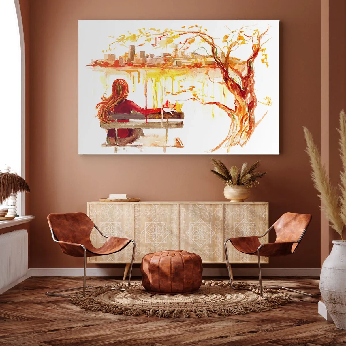 Lærredstryk - Billede på lærred - Et øjeblik til eftertanke - 100x70 cm