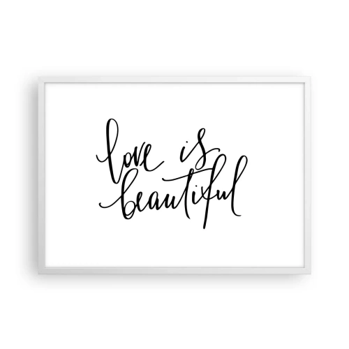 Plakat i hvid ramme - Læs og gentag - 70x50 cm