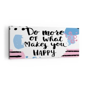 Lærredstryk - Billede på lærred - Hvordan man bliver lykkelig - 120x50 cm