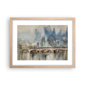 Plakat i ramme af lyst egetræ - London i al sin pragt - 40x30 cm