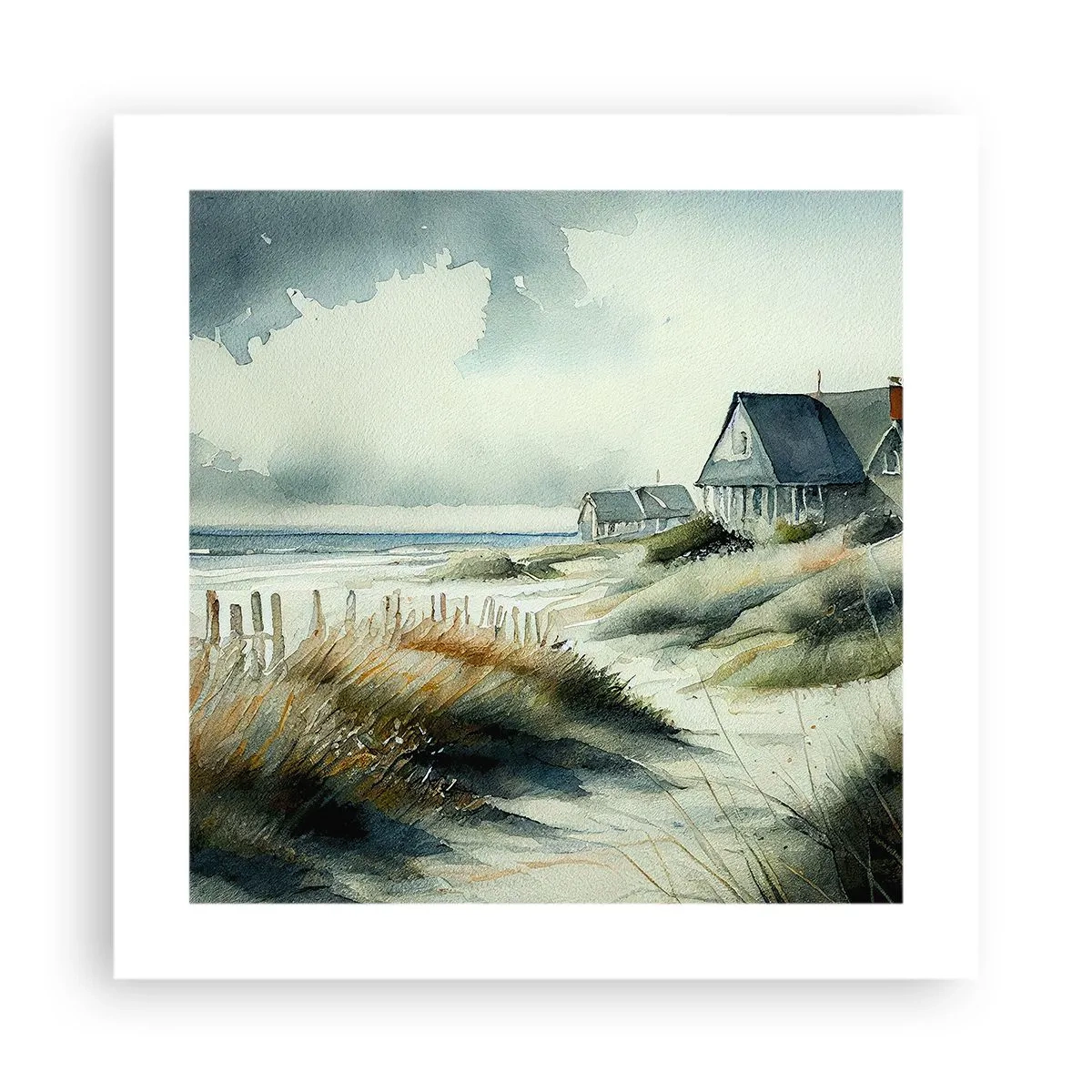 Plakat - Væk fra trængsel og travlhed - 40x40 cm
