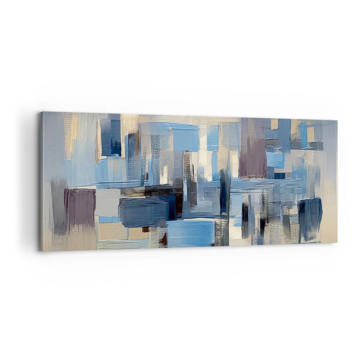 Lærredstryk - Billede på lærred - Blå konstruktion - 100x40 cm
