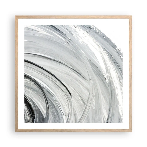 Plakat i ramme af lyst egetræ - Orbital komposition - 60x60 cm
