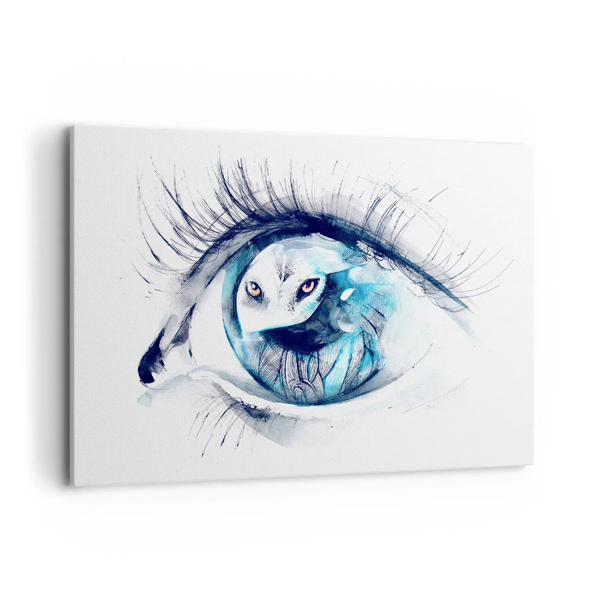 Lærredstryk - Billede på lærred - Øje mod øje med vildskab - 100x70 cm