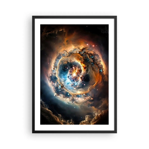 Plakat i sort ramme - En kosmisk eksplosion af lys og energi i det galaktiske rum. - 50x70cm - Begyndelse - Moderne vægdekoration til stue og soveværelse ARTTOR