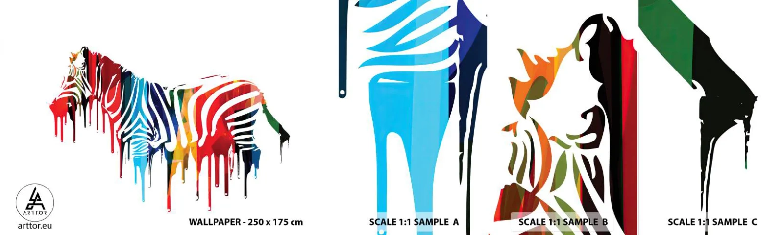 Prøve Fototapet Selvklæbende Deluxe Sticker - Ikke kun sort og hvidt - Abstraktion, Ribben, Grafik - 100x30 cm