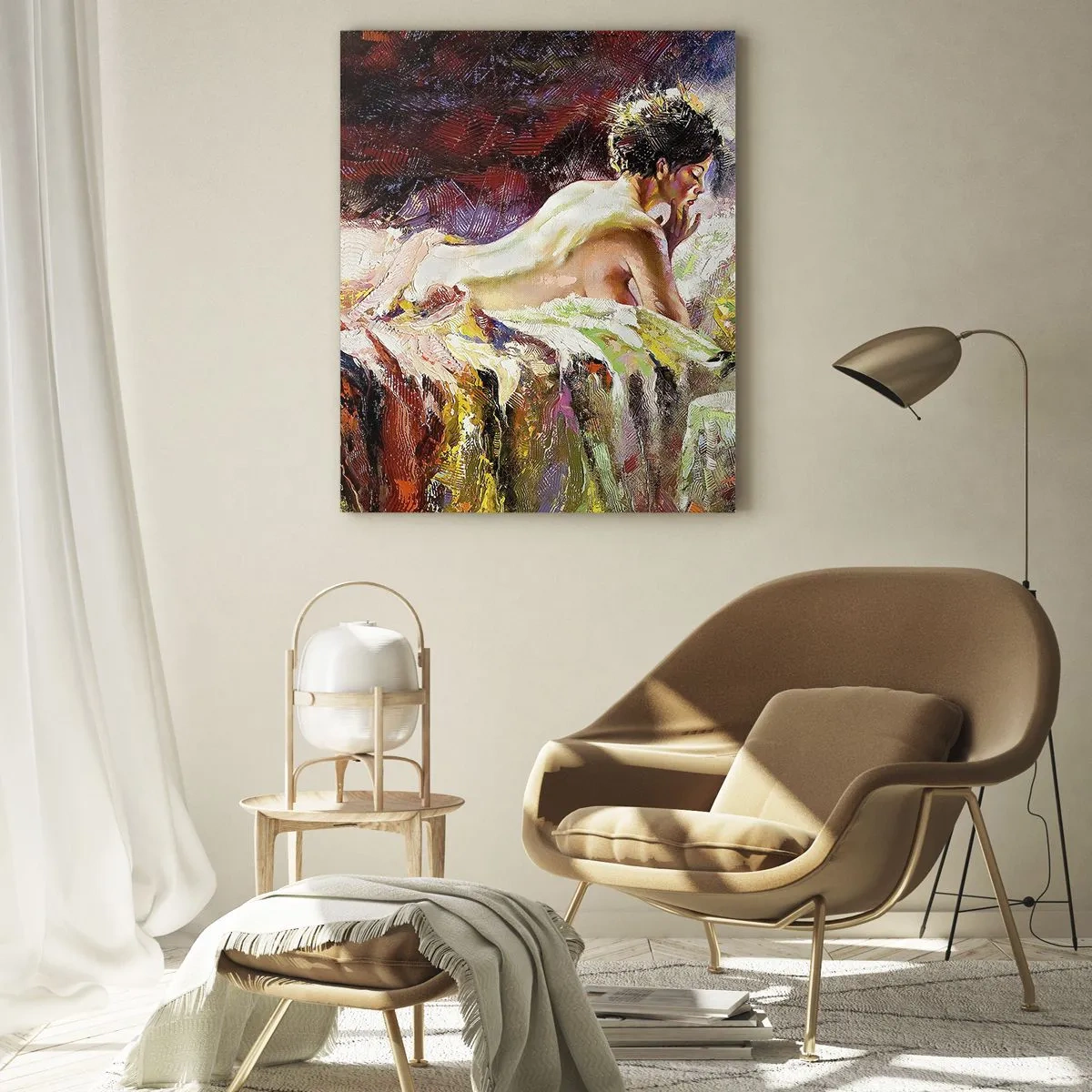Billede på glas - Eftertænksom Venus - 50x70 cm