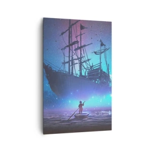 Lærredstryk - Billede på lærred - Et møde med myten om havet - 80x120 cm