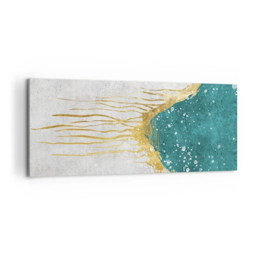 Lærredstryk - Billede på lærred - Gyldent tidevand - 120x50 cm