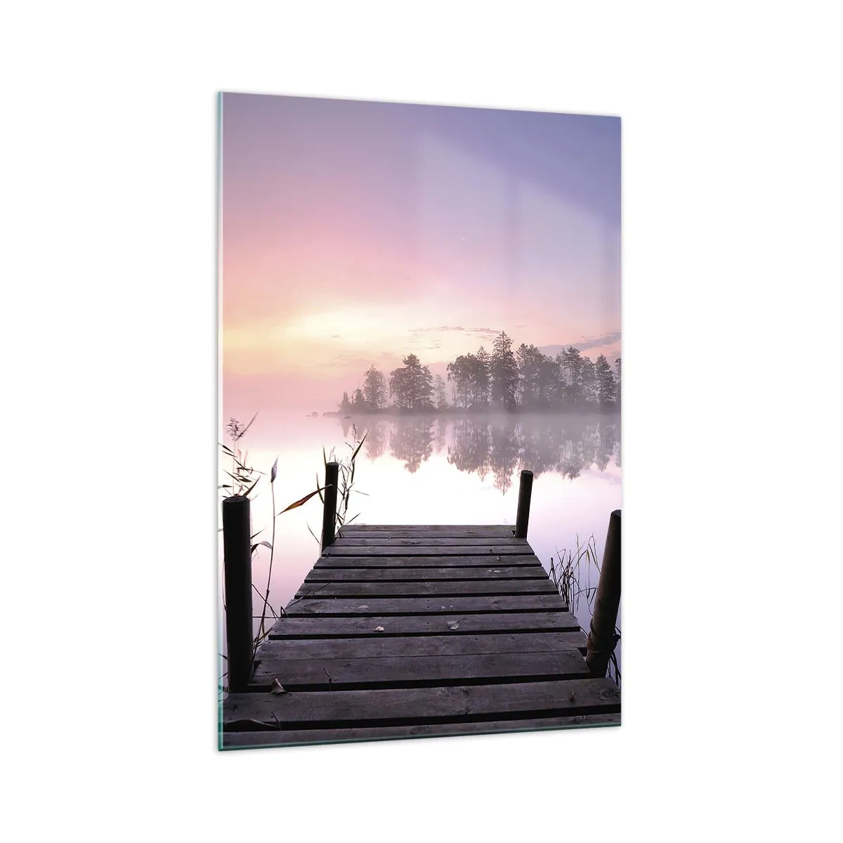 Billede på glas - Ud af den lilla tåge... - 70x100 cm