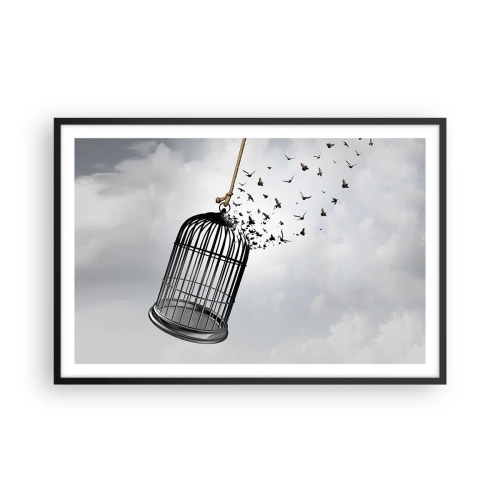 Plakat i sort ramme - Tro...håb...frihed! - 91x61 cm