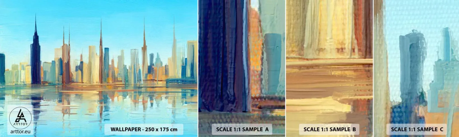 Fototapet Prøve Standard Eco - Solrig metropol - By, Arkitektur, Stykke - 100x30 cm