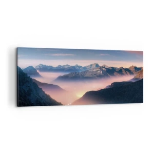 Lærredstryk - Billede på lærred - Lys i dalene - 100x40 cm