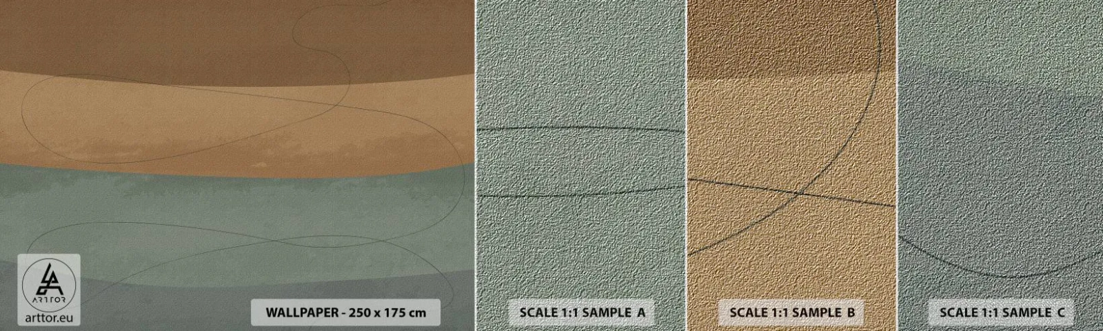Prøve Fototapet Premium Canvas - Vandret sammensætning - Abstraktion, Stykke, Moderne kunst - 100x30 cm