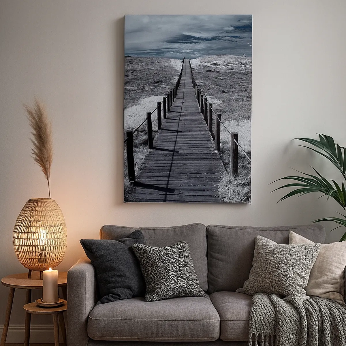 Lærredstryk - Billede på lærred - Lige ved kysten - 50x70 cm