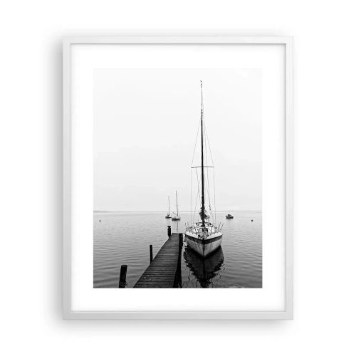 Plakat i hvid ramme - Klar til afgang - 40x50 cm