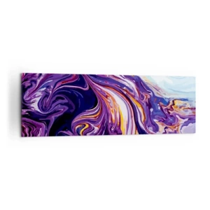 Lærredstryk - Billede på lærred - Rummets bøjning i lilla - 160x50 cm