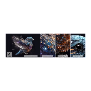 Prøve Fototapet Selvklæbende Deluxe Sticker - Diamantspurv - Fugl, Magi, Kosmos - 100x30 cm